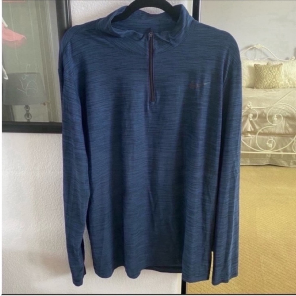 Men’s Navy Nike Long Sleeve 3/4 Zip Up Shirt Jacket Size Large